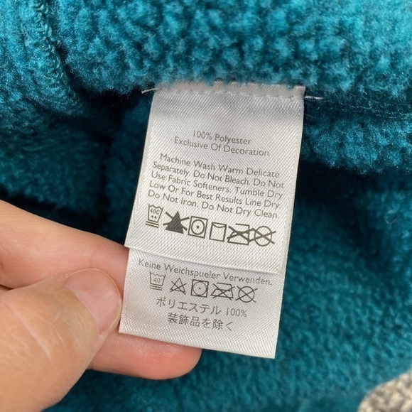 Eddie Bauer Blue Full Zip Fleece Sweater Sweatshirt Size PM - Picture 4 of 5